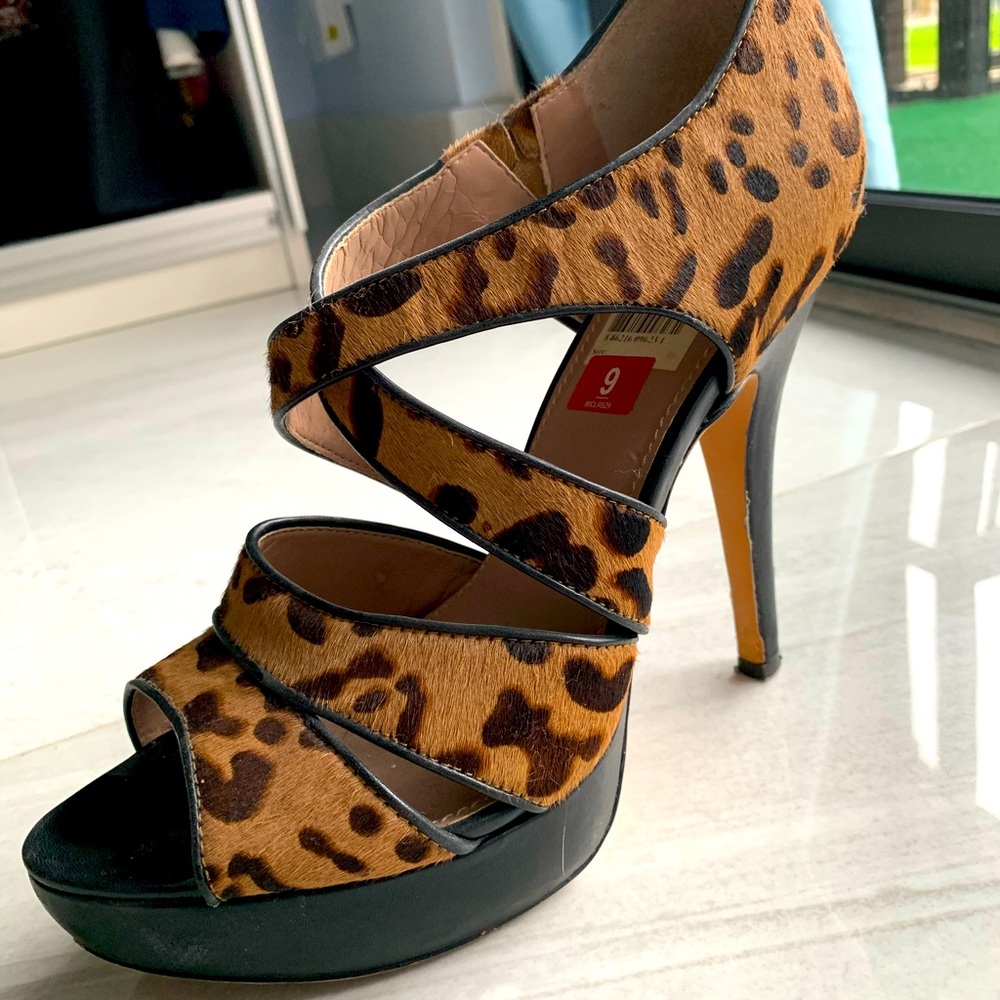 Leopard  high heels sandals